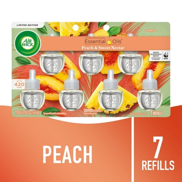 Air Wick Essential Oils Peach & Sweet Nectar Refills - Picture 1 of 2